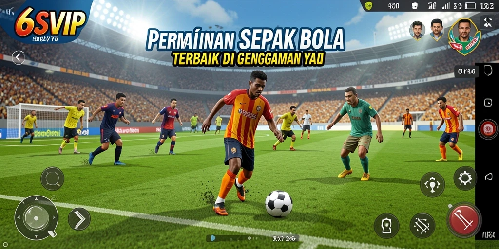 Gameplay seru dalam 6SVIP dengan aksi sepak bola nyata.