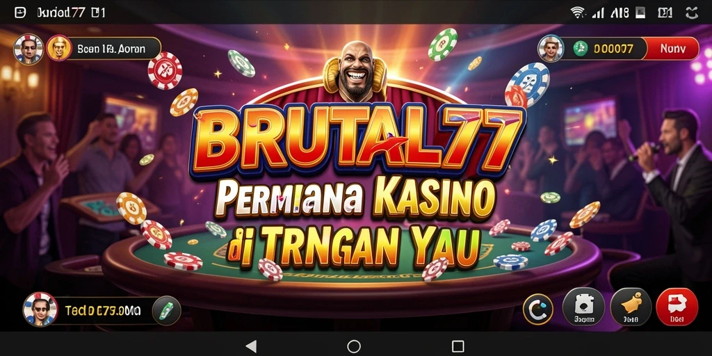 Screenshot utama BRUTAL77 menunjukkan suasana seru permainan kasino.