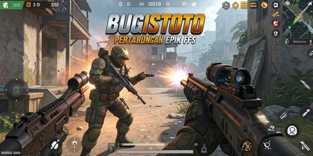 Tangkapan layar menampilkan aksi seru dalam game FPS BUGISTOTO.