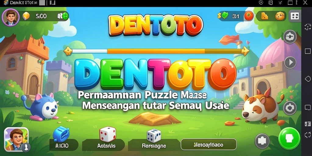 Tampilan gameplay DENTOTO yang penuh warna dan menantang.