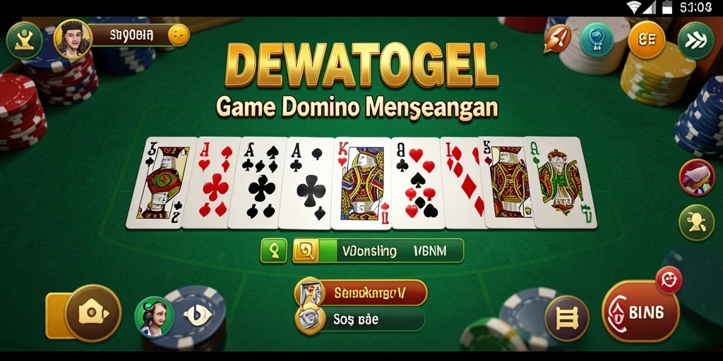 Tampilan seru gameplay domino di DEWATOGEL.