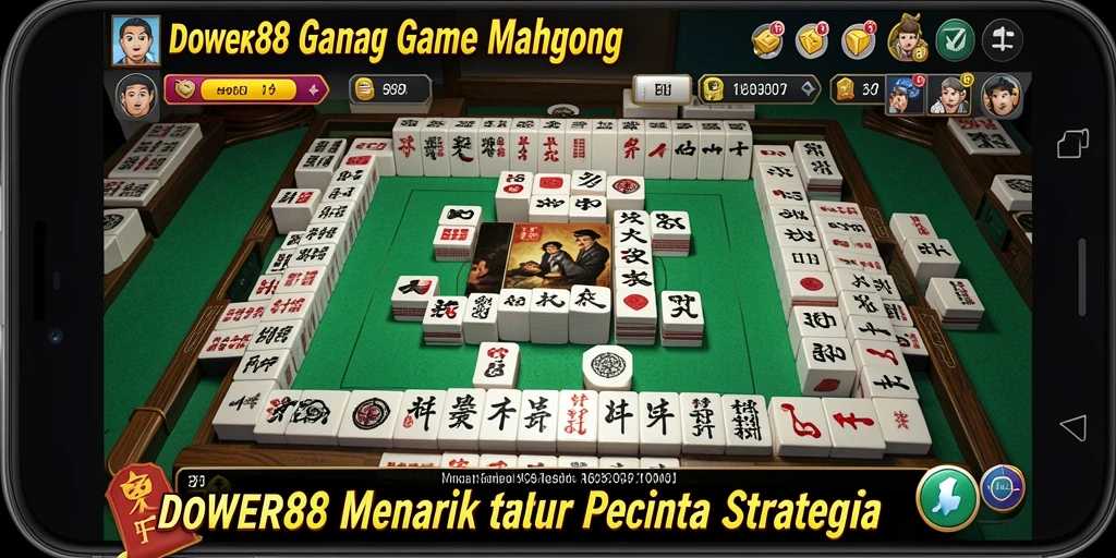 Tampilan screenshot gameplay DOWER88 yang menampilkan tantangan Mahjong.