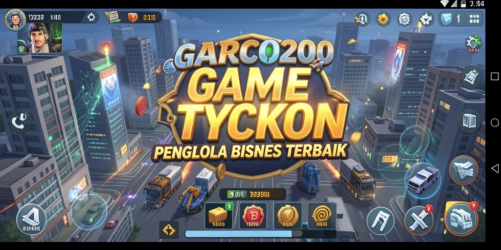 Tangkapan layar gameplay GARCO200 yang menunjukkan pengelolaan bisnis yang dinamis.