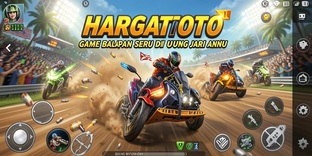 Tampilan menarik HARGATOTO yang menunjukkan keseruan balapan.