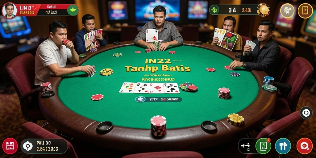 Tampilan menarik gameplay poker yang menantang.