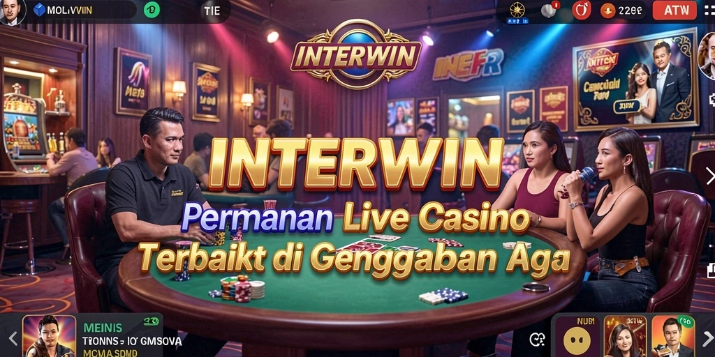 Tampilan gameplay Live Casino INTERWIN dengan dealer langsung dan suasana yang mengasyikkan.