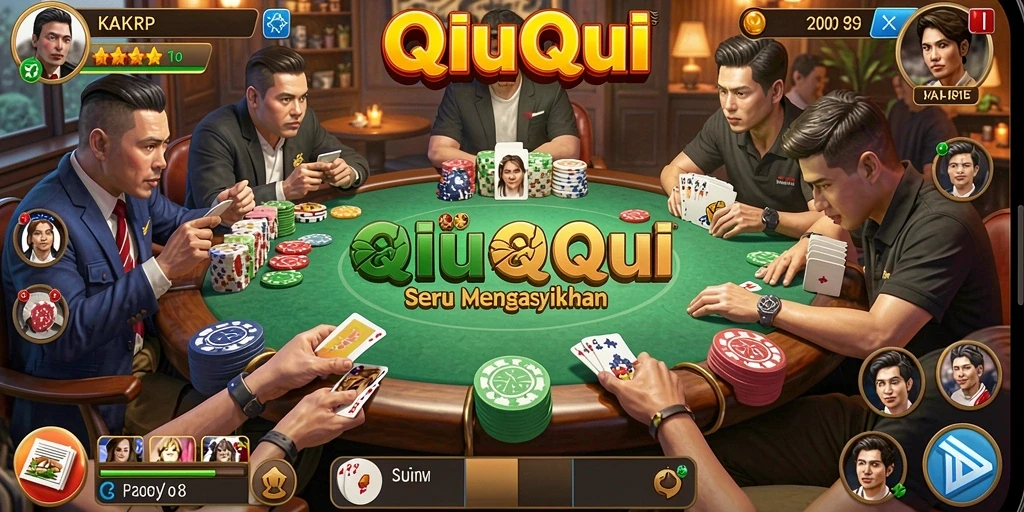 Tampilan gameplay menegangkan dari KAKRP saat bermain QiuQiu.