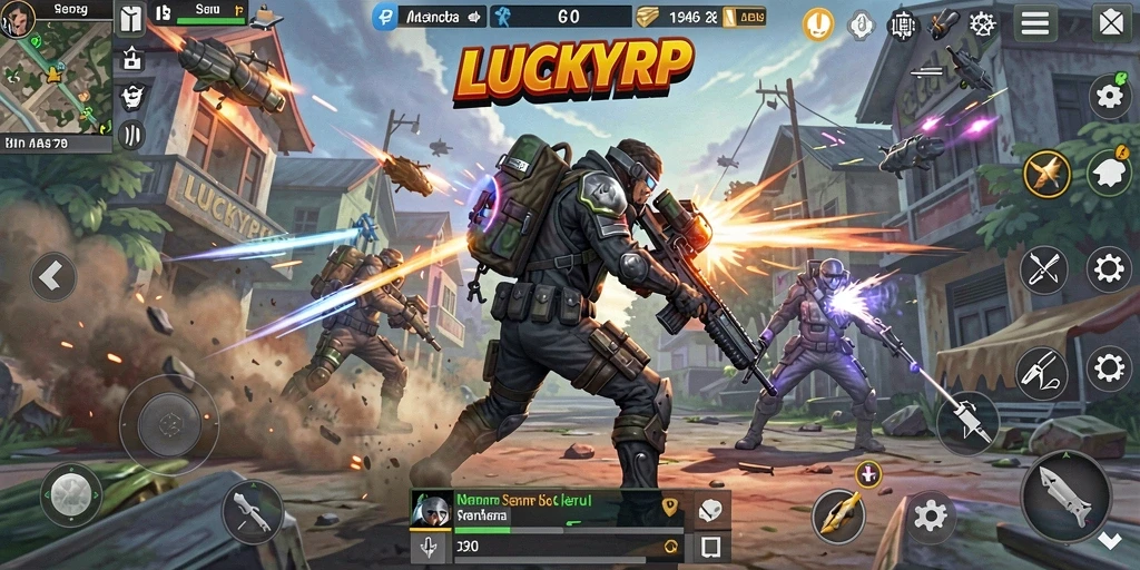 Tangkapan layar gameplay LUCKYRP menampilkan pertarungan yang penuh aksi.