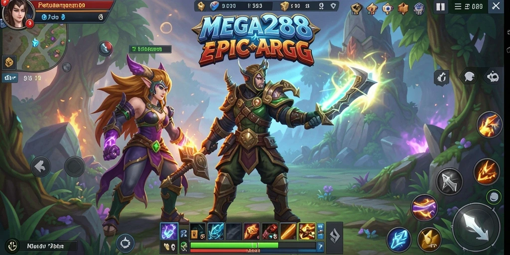 Screenshot utama gameplay MEGA288 menampilkan aksi pertarungan yang mendebarkan.