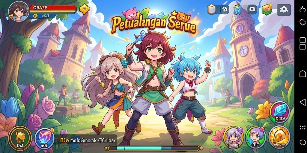 Screenshot gameplay dari ORA78 dengan karakter anime yang menakjubkan.