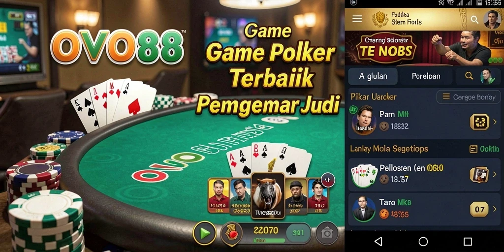 Screenshot utama OVO88 menampilkan gameplay Poker yang mendebarkan.