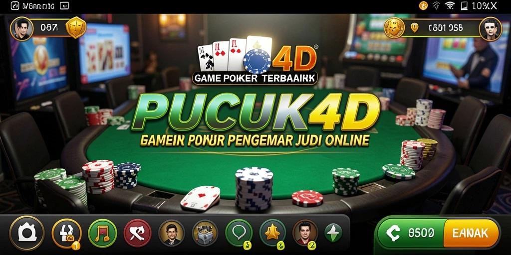 Tampilan gameplay seru di aplikasi PUCUK4D untuk permainan Poker.
