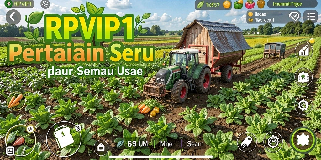 Tampilan gameplay seru dalam RPVIP1 dengan aktivitas pertanian.