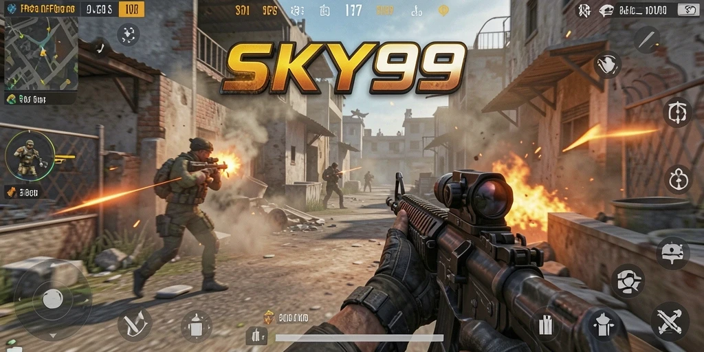 Menampilkan gameplay intens dari SKY99 dengan aksi tembak-menembak yang mendebarkan.