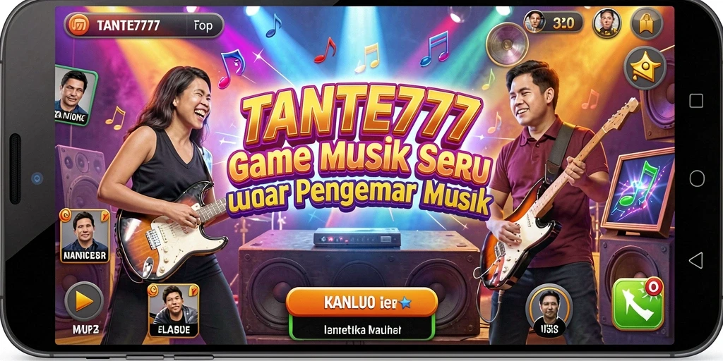 Tampilan gameplay seru TANTE777 dengan beragam lagu.