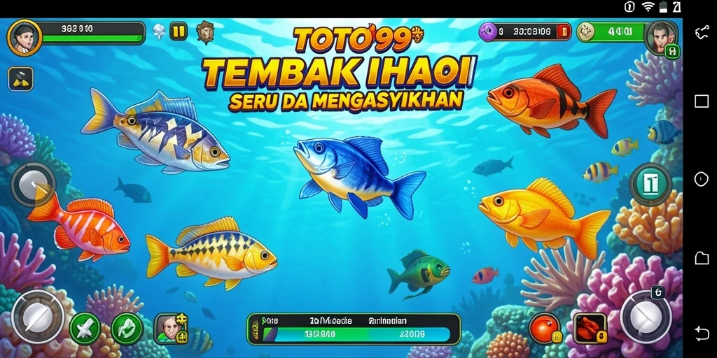 Screenshot gameplay TOTO99 menampilkan aksi tembak ikan yang seru.